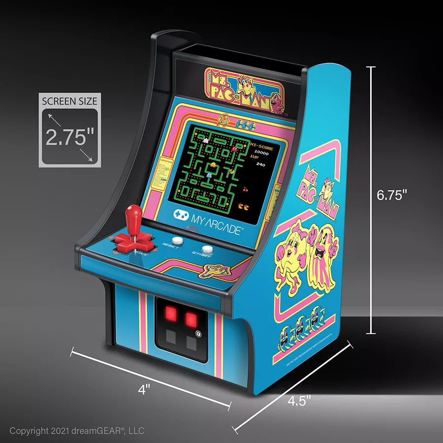 MY ARCADE DGUNL-3230 MS. PAC-MAN MICRO PLAYER RETRO ARCADE 6.75"