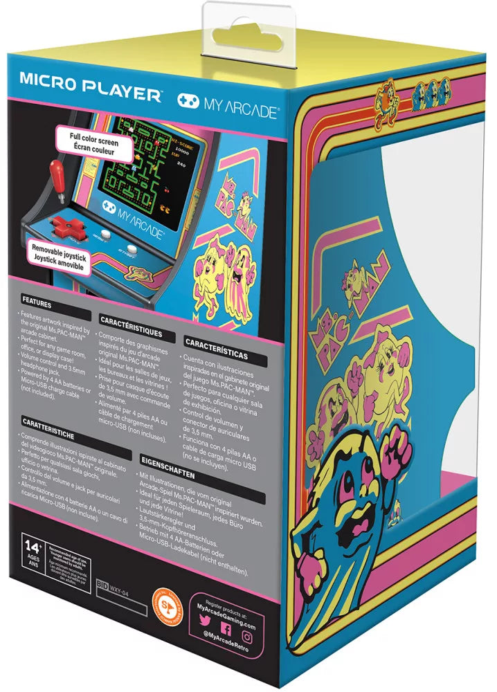 MY ARCADE DGUNL-3230 MS. PAC-MAN MICRO PLAYER RETRO ARCADE 6.75"