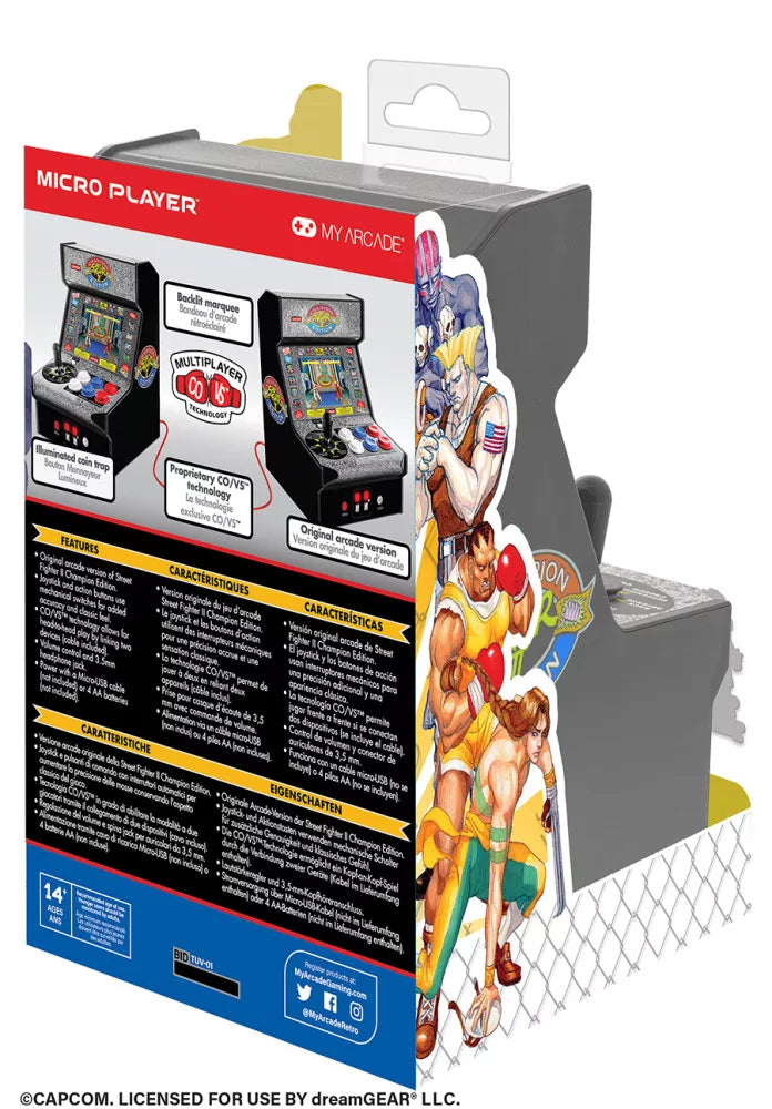 MY ARCADE DGUNL-3283 STREET FIGHTER II CHAMPION EDITION MICRO ARCADE 7.5"